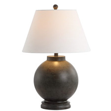 Jonathan Y 26 Dark Gray Contemporary Resin Sphere Led Table Lamp For Living