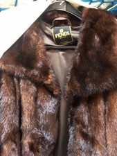 Authentic FENDI Vintage Mink Fur Coat  Dark Brown  Size S