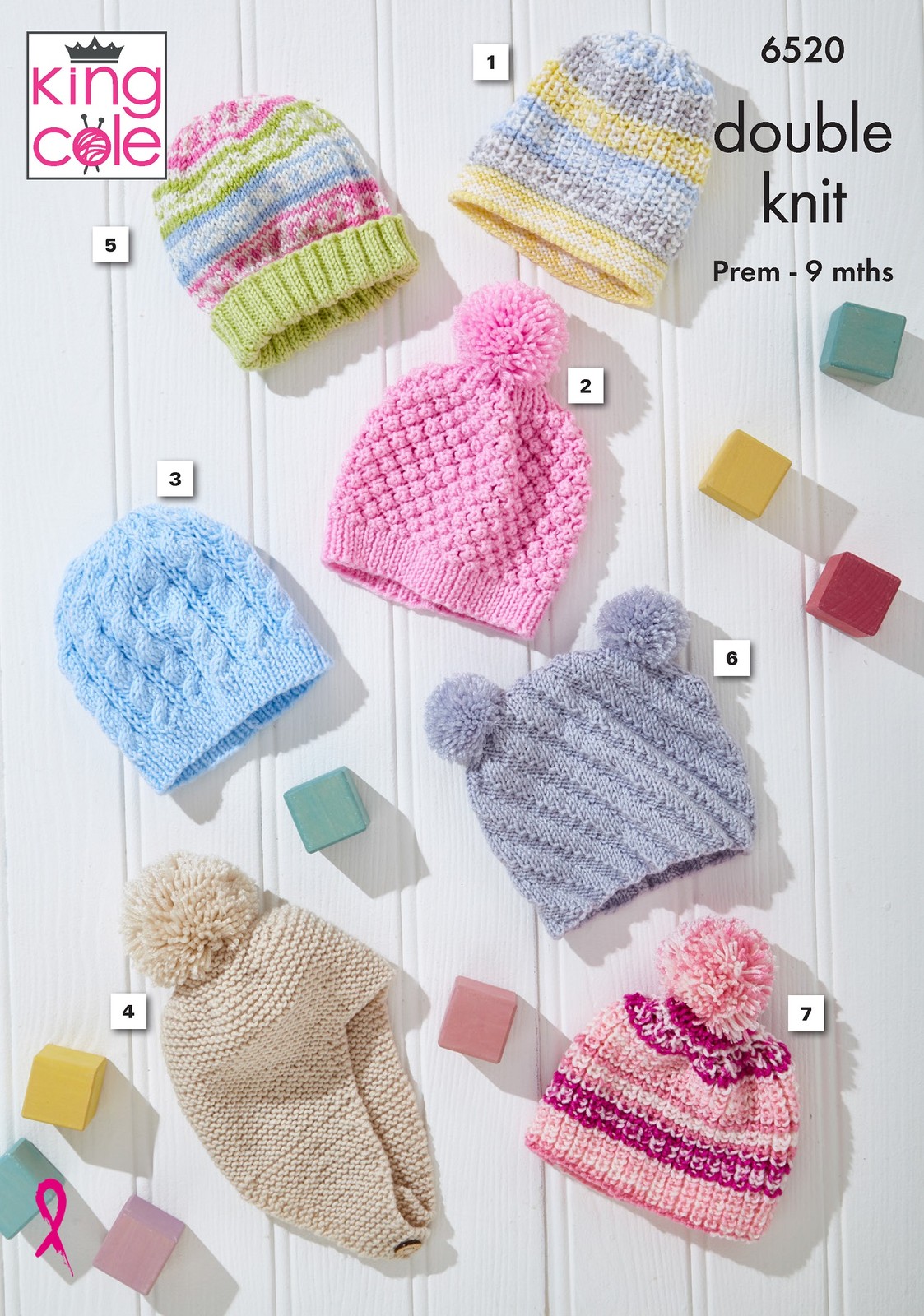Knitting Pattern Baby Premature Hat or Helmet King Cole Double Knit DK 6520