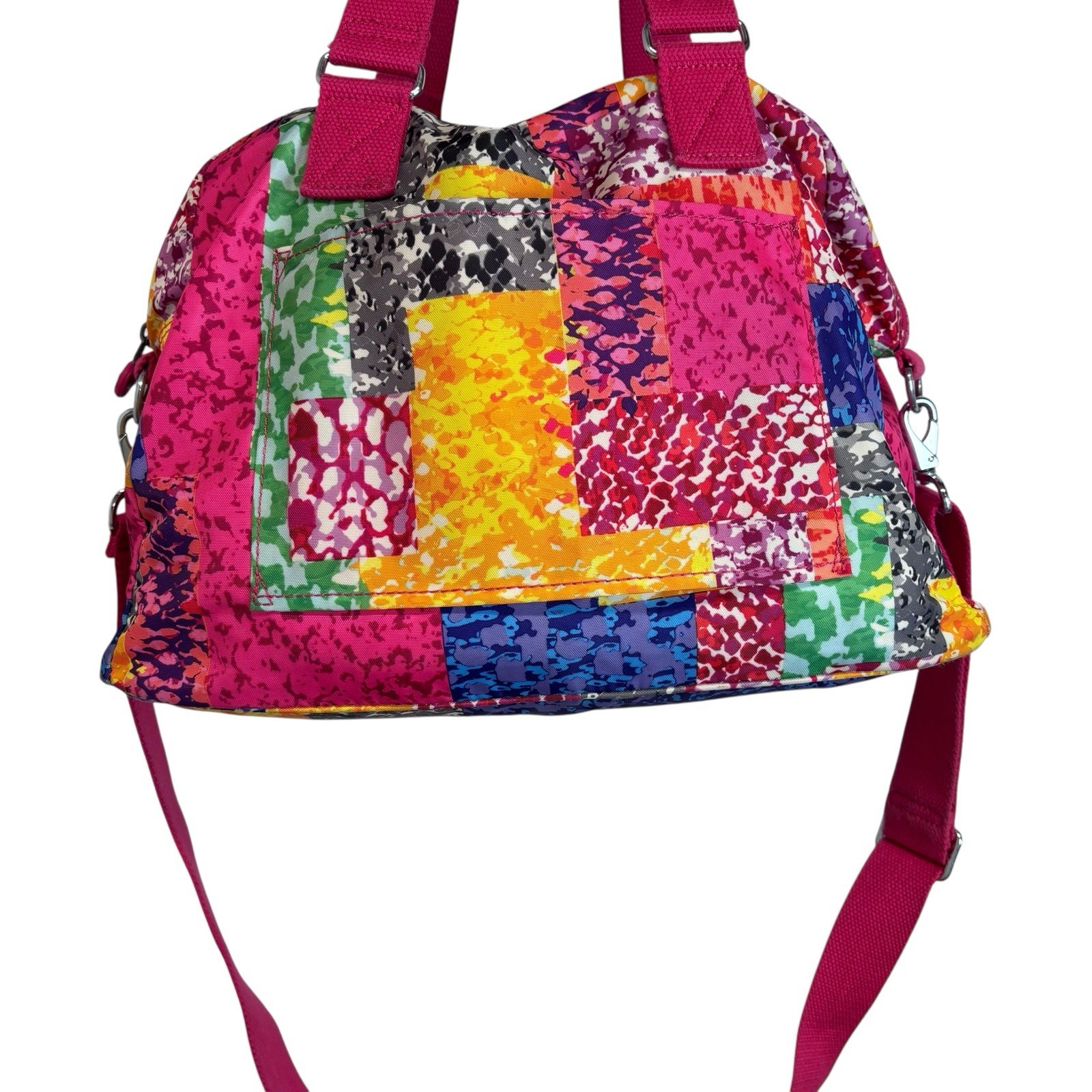 Kipling Multicolor Patchwork Nylon Satchel Crossb… - image 4
