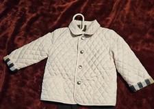 Burberry Baby Girls Light Pink Nova Quilted Diamond Jacket Coat Kids 12 Months