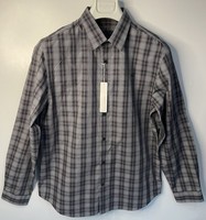 Red Herring Men's Grey Check L/S Cotton Shirt Size Medium Brand New with Tags