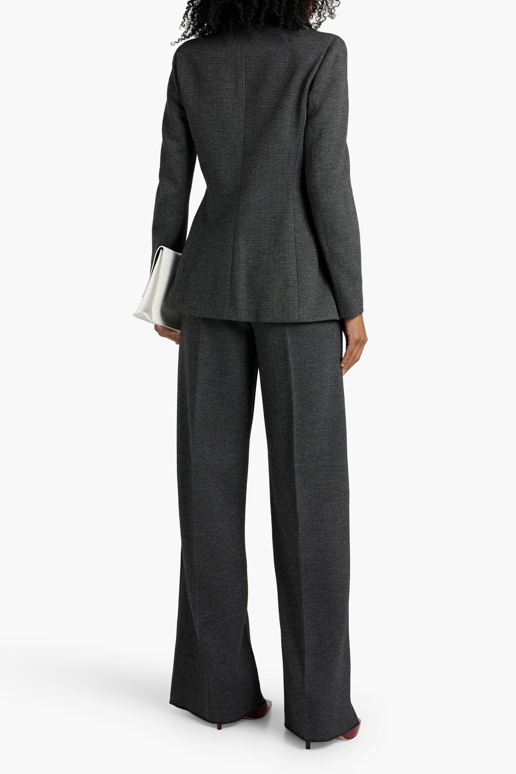 Max Mara Weekend DkGray Wool Herringbone WideLegT… - image 2