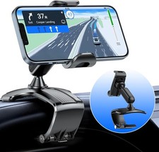 Car Dashboard Phone Clip Holder, 360 Rotating Dash Steering Wheel Cell Black