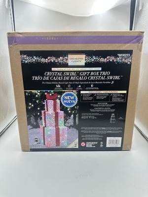 Gemmy Orchestra of Lights 35.43 inch Color-Changing Crystal Swirl Gift Box Trio