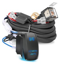 2-lead Led Light Bar Wiring Harness Kit 40a 12v Onoff 5-pin Rocker Switch Panel