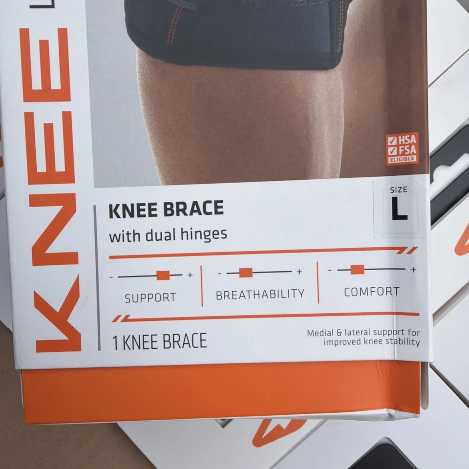 Shock Doctor Nivel 3, Rodillera Doble Envoltura con Bisagras, Talla Grande 13.75-14.75 Foto 2 de 4