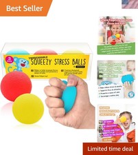 Durable Tear-Resistant Stress Ball Set - 3 Multicolor Fidget Toys for Relaxation