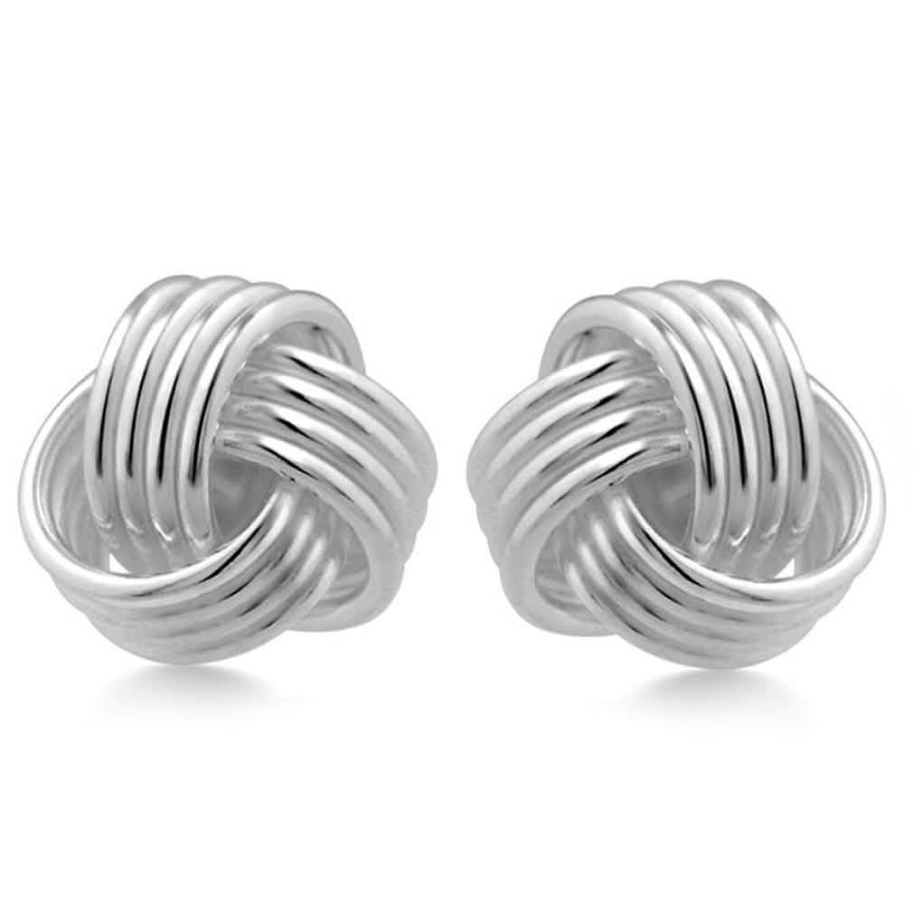 Sterling Silver Love Knot Stud Earrings