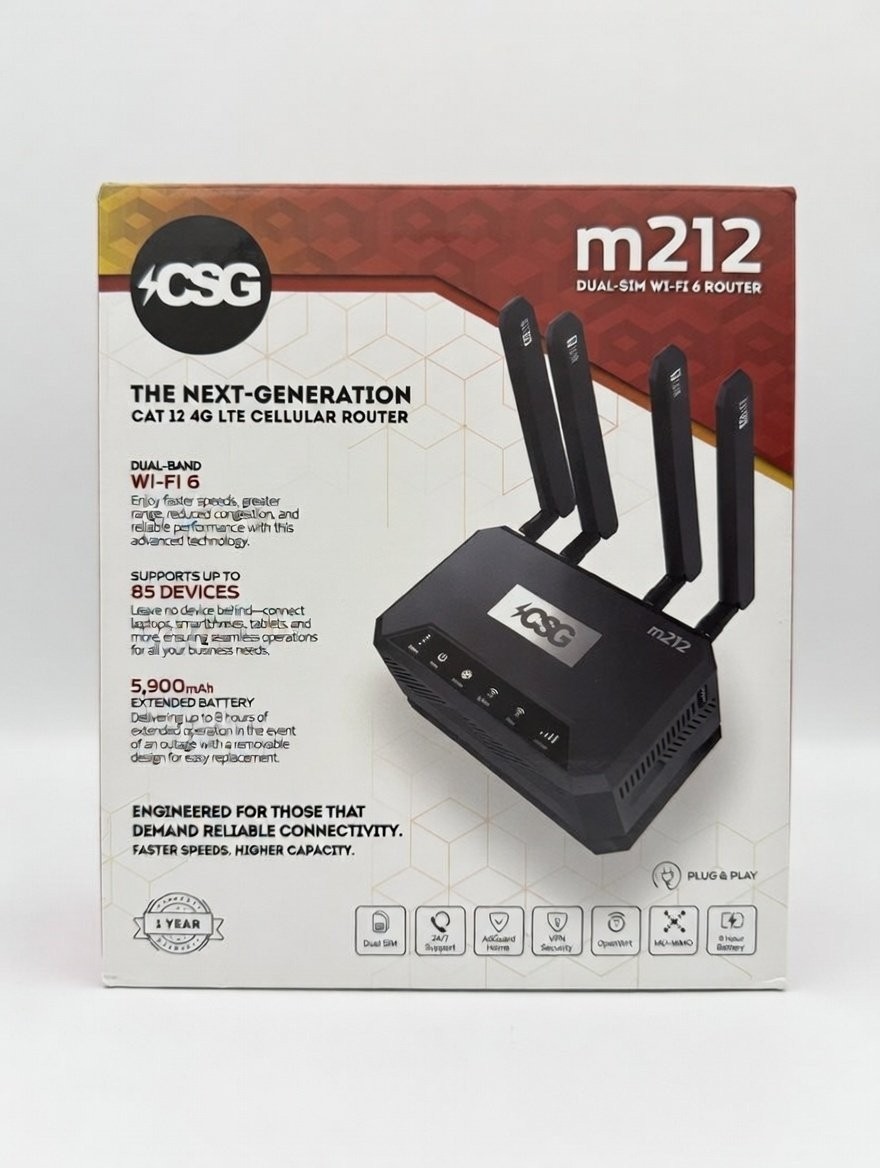CSG m212 4G LTE Cat12 WiFi 6 Dual‑SIM Cellular Router Verizon | eBay