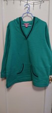 BNWOT WOMAN WITHIN GREEN V-NECK HOODIE WITH POCKETS 1X