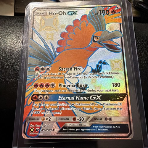 Ho Oh GX Shiny Holo Rare Hidden Fates: Shiny Vault SV50/SV94 Fire Holo Pokemon C