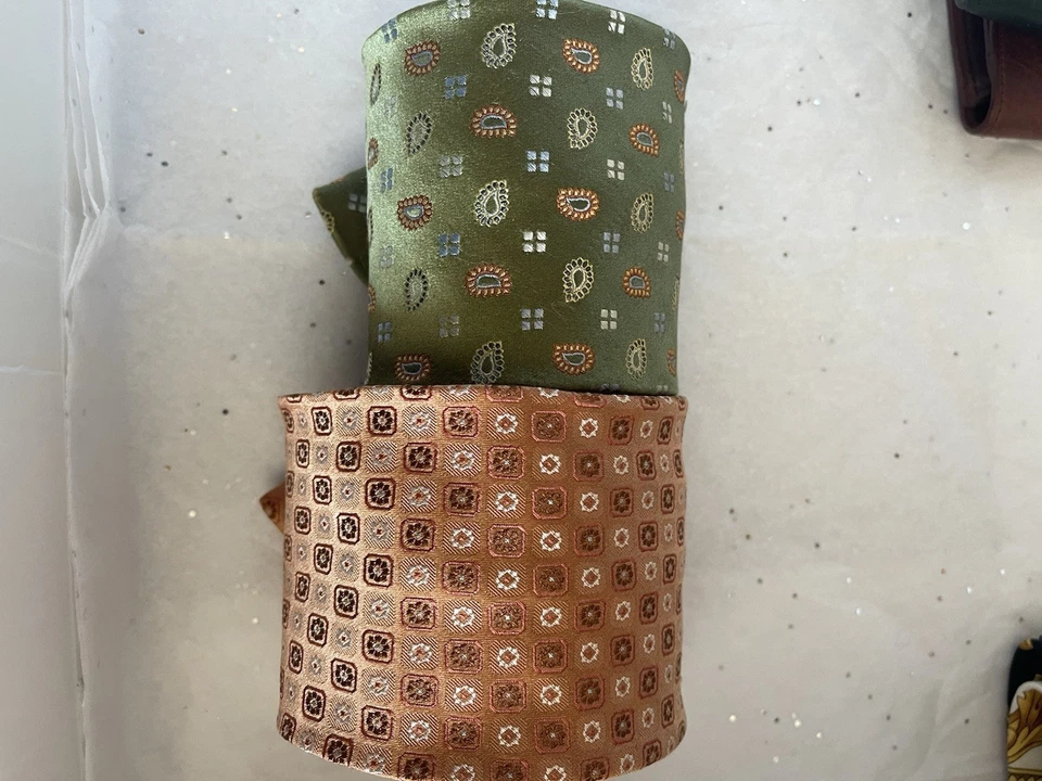 批量 2 件 Canali And Ermenegildo Zegna 现代丝绸领带 意大利制造 厚 — 第 4/4 张图片