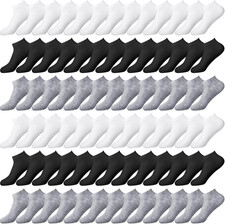 Jagely 100 Pairs Low Cut Ankle Socks Bulk for Women Men Thin Breathable Casual S
