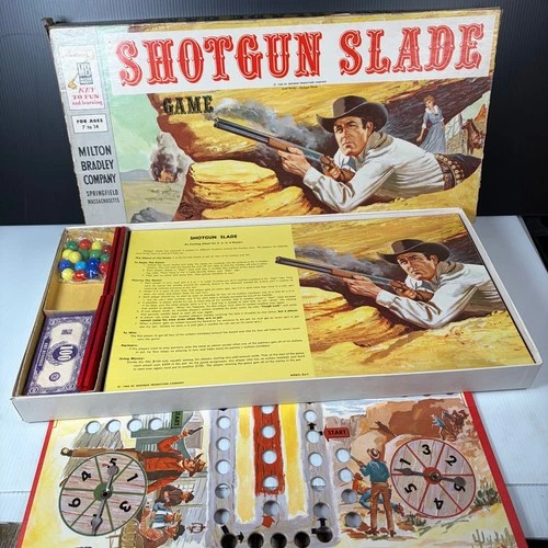 Vintage 1960 Shotgun Slade Western Style Milton Bradley Board Game Complete