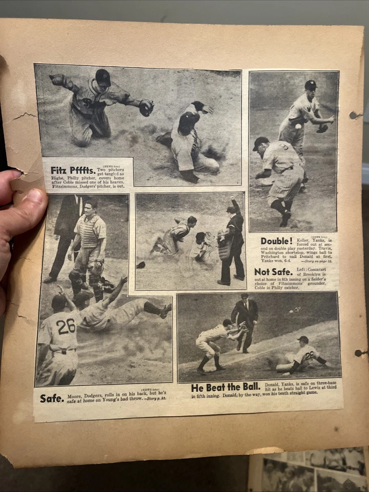 Recortes de periódicos y revistas de béisbol de los Yankees de Nueva York B de colección. Ruth, Gehrig Foto 4 de 4