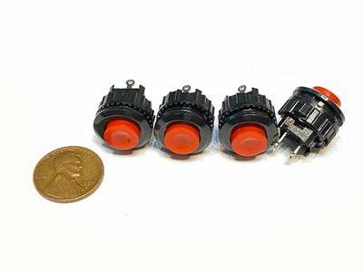 4 Pieces RED 14mm   PUSH BUTTON SWITCH DC on/off #fv