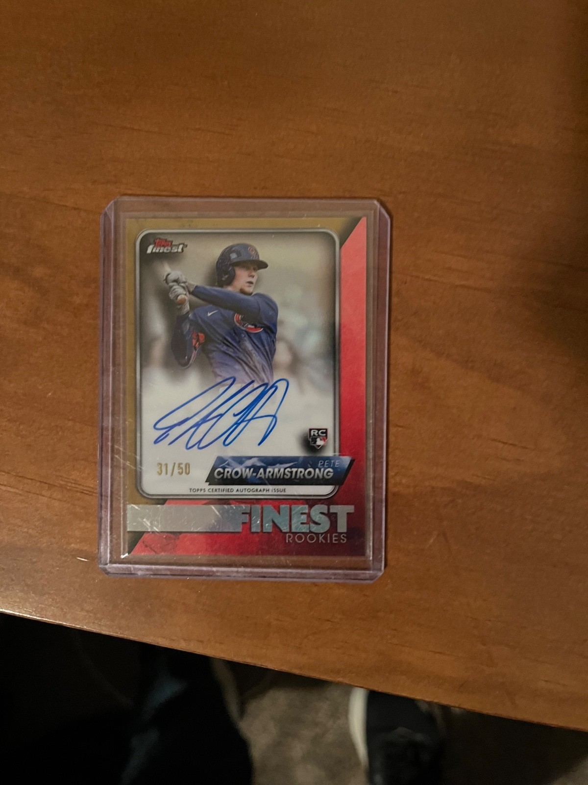 2024 Topps Finest Pete Crow-Armstrong Finest Rookies Gold Refractor Auto # 31/50