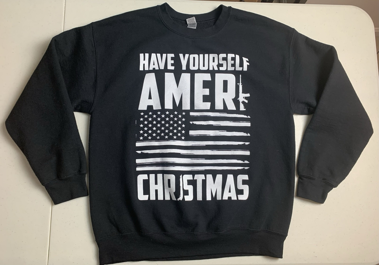 Men's Large L Sweatshirt "Have Yourself Ameri Chr… - image 1