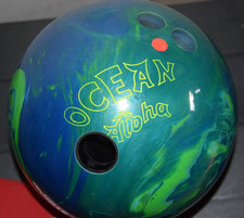 Bowling Ball OCEAN , Blau/Grün 15 lbs gebohr...