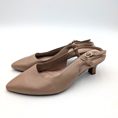 #ad #ad Clarks Kepley Lane Slingback Pump Women#x27;s Beige Leather Size US9.5M EU40 $19.95