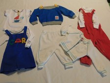 LOT VTG BOYS BABY BOY CLOTHES sz 12 month OUTFIT TOP OVERALLS OSHKOSH 70s 80s
