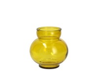 H&h Vase Aus Recyceltem Glas, Kugelform, Gelb, 14,5 H Cm