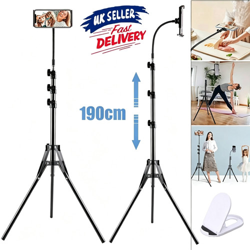 Adjustable Tripod Flexible Gooseneck Phone Holder Universal Floor Stand Mount