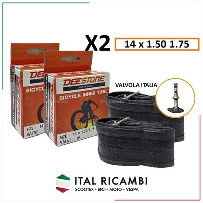 PAAR ZWEI 2 LUFTKAMMERN FAHRRAD 14 x 1.50 1.75 VENTIL IV ITALIEN