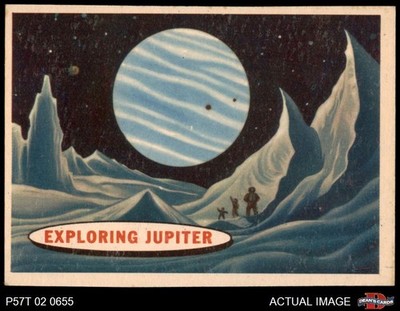 1957 Topps Target Moon #80 Exploring Jupiter  Blue Back DOUBLE-PRINT 5 - EX