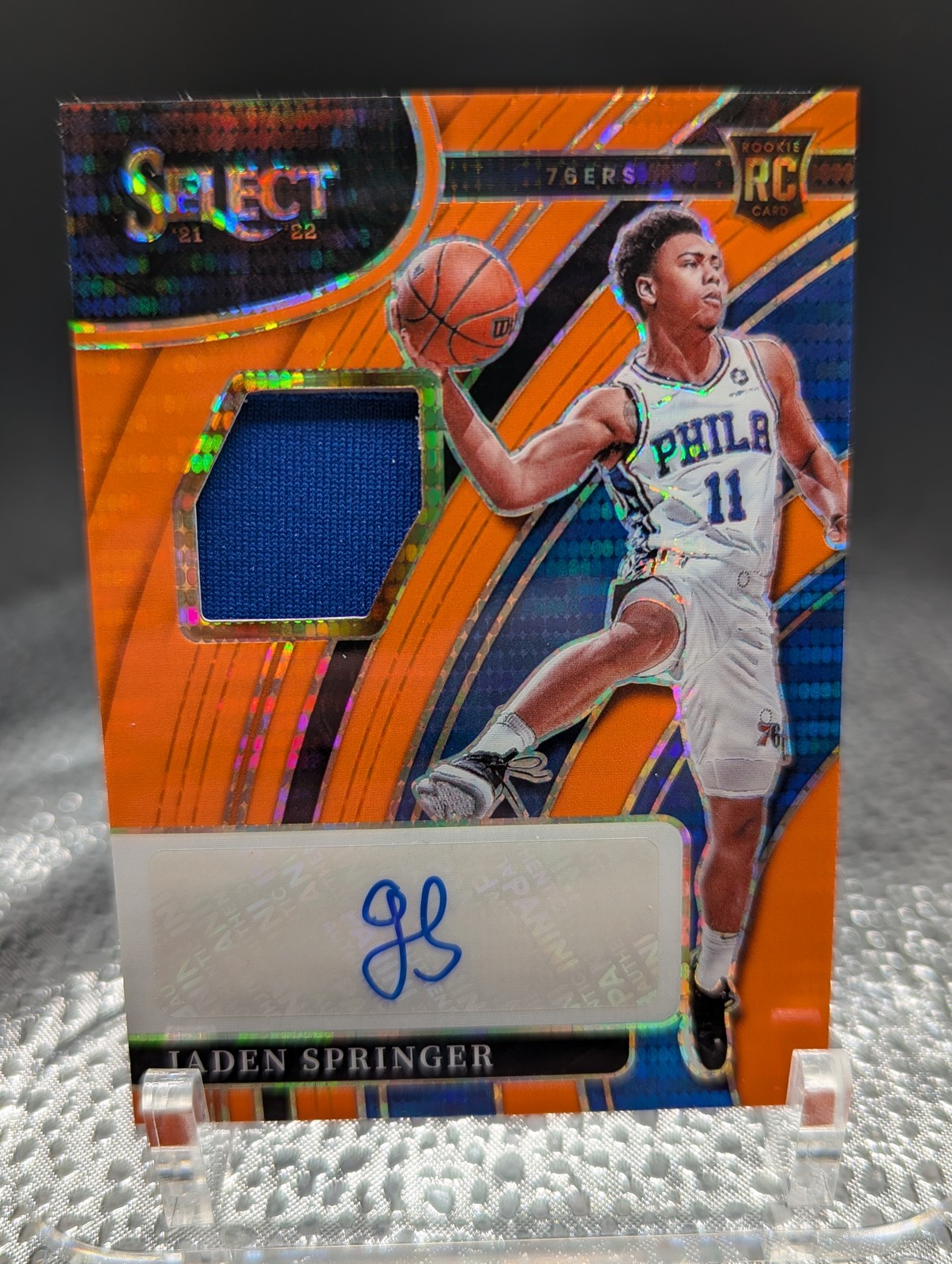 2021-22 Panini Select Jaden Springer Orange Pulsar Rookie /30