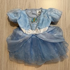 Disney Cinderella Dress Baby Girl 3-6M Blue Tulle Princess Costume Party Bow EUC