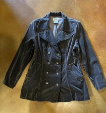 Vintage Velvet Blazer Fits Size M Jacket Dark Green / Blue At Last  Co