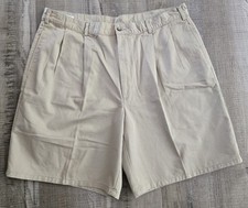 Brooks Brothers Men's Pleated Khaki Shorts Size 40 EUC Made In USA Chino Beige
