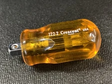 NOS Hacked Crescent/Xcelite Stubby 1/4” Drive Socket Spinner, Made In USA