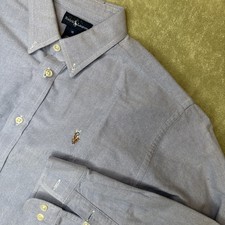 Ralph Lauren Light Blue Button Down iconic classic oxford Pony Logo Shirt Boy 18