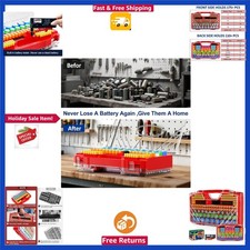 Durable Battery Organization Case with Tester - 285 Capacity, Waterproof Design