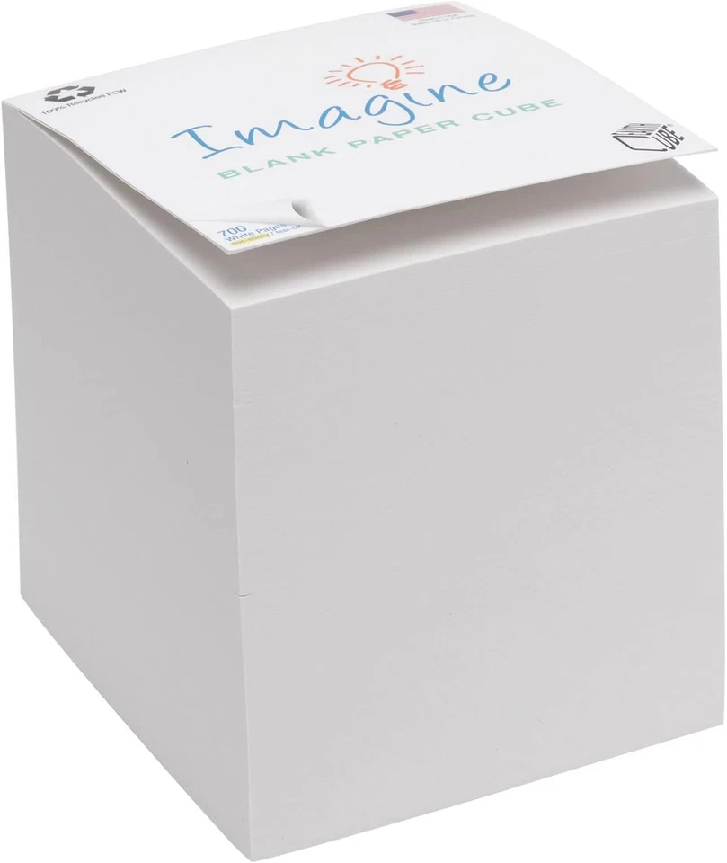 EARTHCUBE Blank White 3.5 Inch Note Cube (Not Sticky) Made in USA (Paper US or C - Image 3 of 4