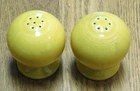 Vintage Fiesta Ware Yellow Ball Salt & Pepper Shakers With Stoppers, Pair