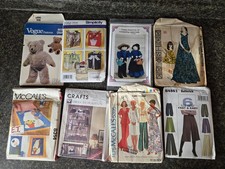 Mixed Lot of 8 Vintage Patterns, Bear, Bags, Dolls, Clothes, Bedding