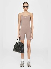 ANINE BING VAL SHORT ONE PIECE ROMPER BROWN C...