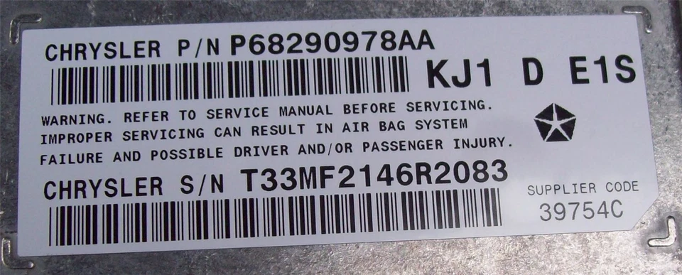 Chrysler Cherokee Air Safety Bag ECU CBSZR064AA 2003-2004 - Image 3 of 4