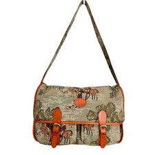 Dinoffer Embroidered Crossbody Bag / Vintage 80s Equestrian Heirloom RARE FIND