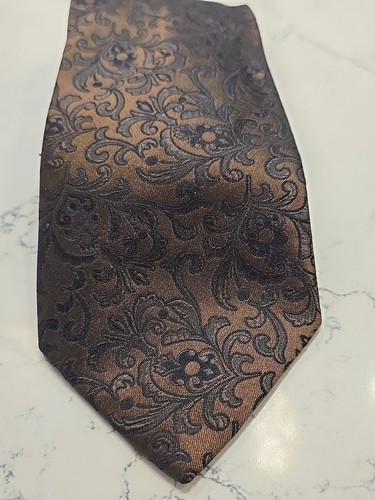 BRIONI Copper Brown Multi Scrollwork 100% SILK Mens Luxury Tie - 3.50"