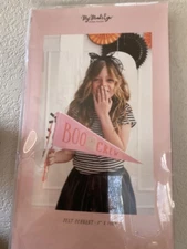 My Mind’s Eye Halloween boo crew Pink Felt Pennant NEW