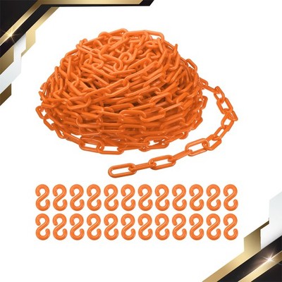 Plastic Chain 100 Foot 2'' Safety Chains Orange Plastic Chains