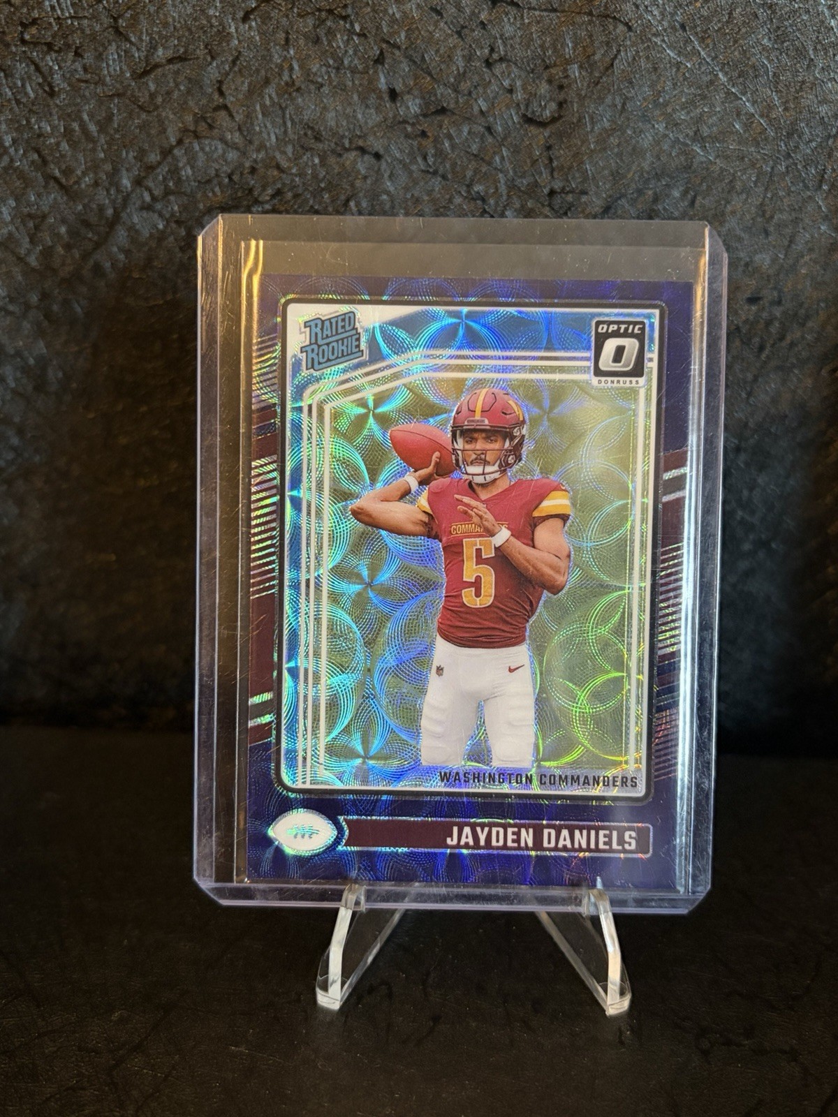 2024 Panini Donruss Optic - Rated Rookie Jayden Daniels #248 Purple Scope Prizm