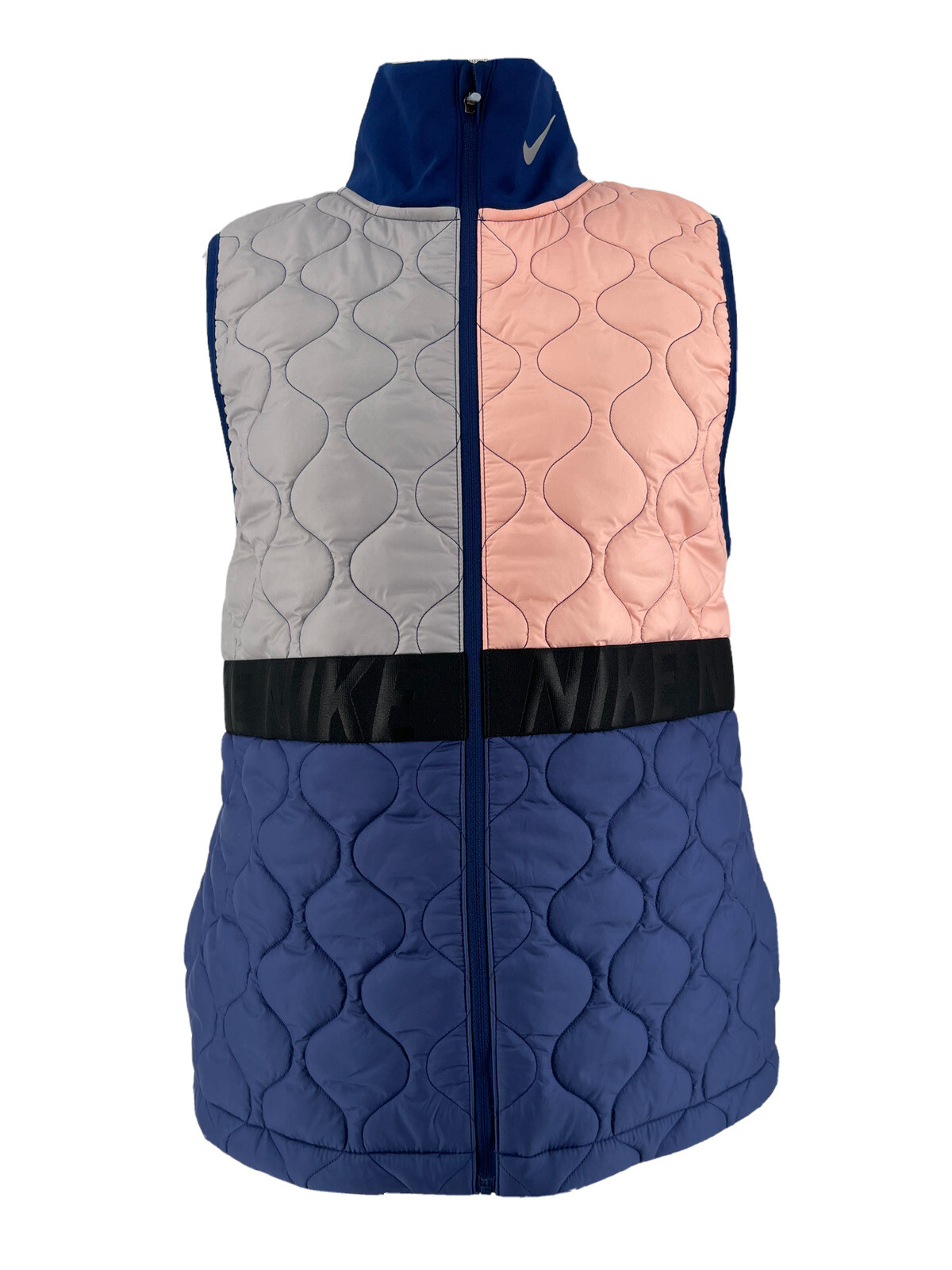 SACAI X NIKE Gilet da corsa Nike donna blu grigio rosa 'AeroLayer' con zip taglia small