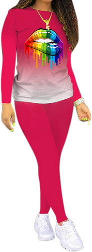 Tie Dye Sweatsuit for Women 2 Piece Outfits plus Size Print Casual Long Sleeve T - Picture 11 of 19