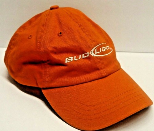 Bud Light Hat Solid Orange Baseball Cap 